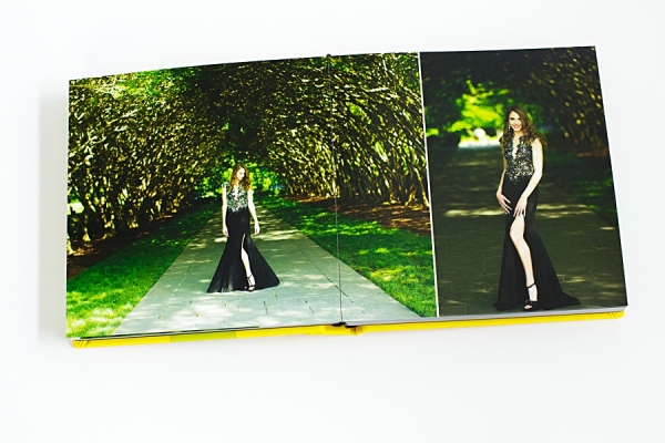 Dallas senior portraits album 20x20 full page spread designed by Chantal Brown Photography in Plano Texas.